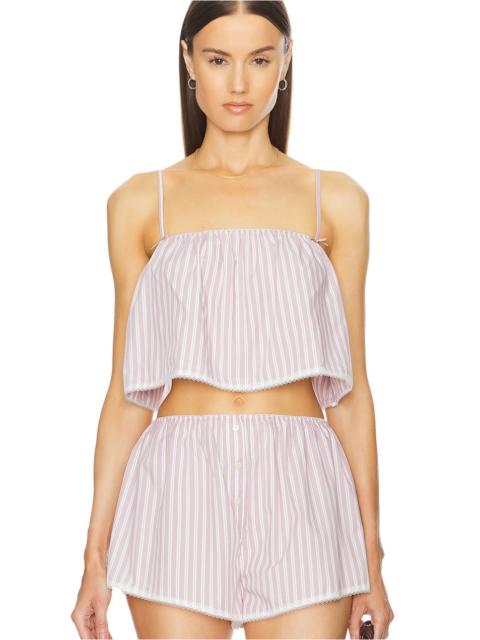 HELSA Wide Stripe Poplin Camisole