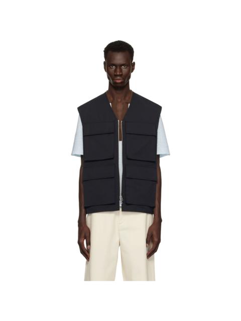 Jil Sander Black Bellows Pocket Vest