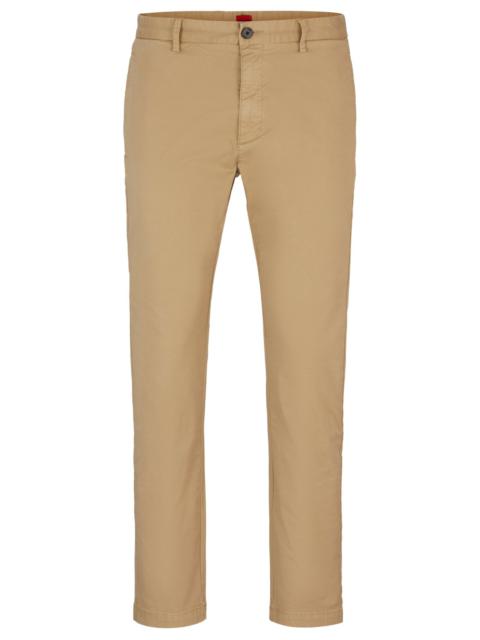 HUGO SLIM-FIT CHINOS IN STRETCH-COTTON GABARDINE