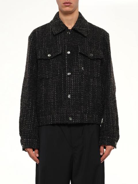 Wooyoungmi Tweed Trucker Jacket in Black