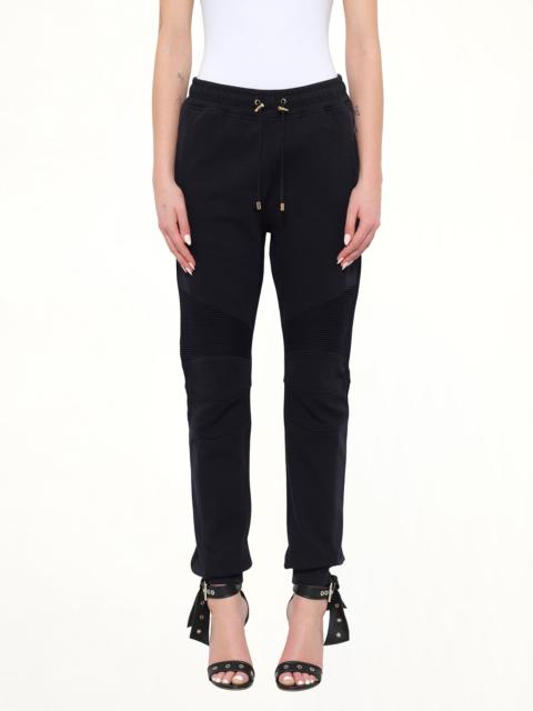 Balmain Jersey Biker Pants in Black
