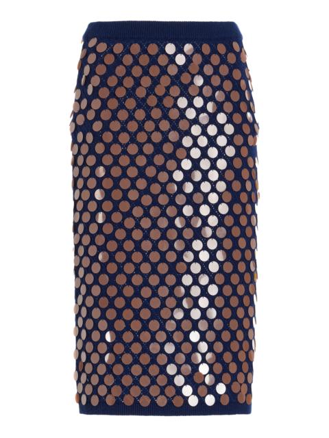 ZANKOV Matteo Wool-Blend Pencil Skirt brown