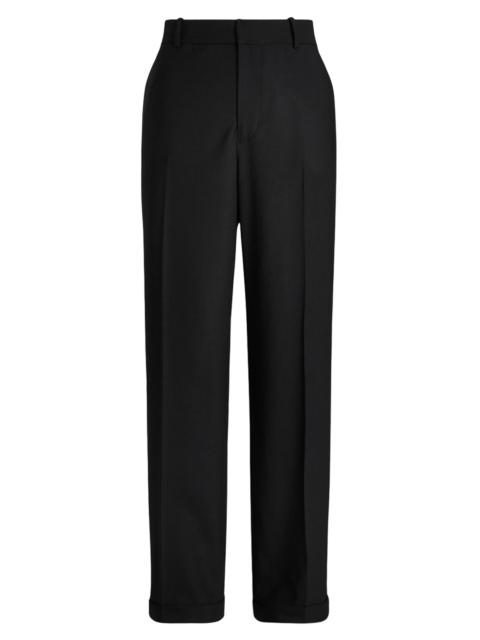Polo Ralph Lauren Women's Wool Faille Straight-Leg Trousers - Black