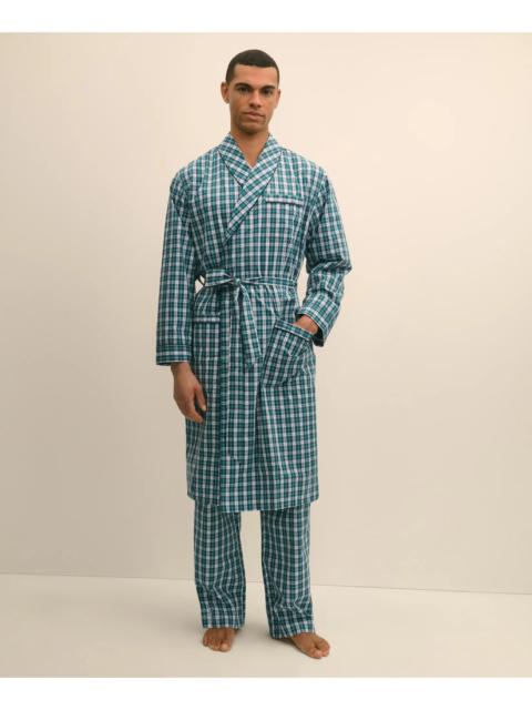 Brooks Brothers Cotton Broadcloth Plaid Robe