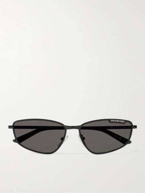 Cat-Eye Silver-Tone Sunglasses