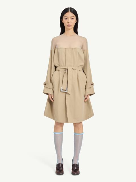 MM6 Maison Margiela High-Cut Cotton Trench Dress