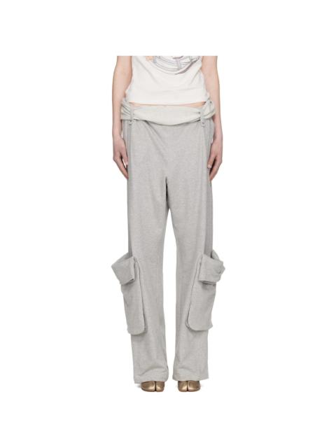 OPEN YY Gray Rolled Waist Sweat Cargo Pants