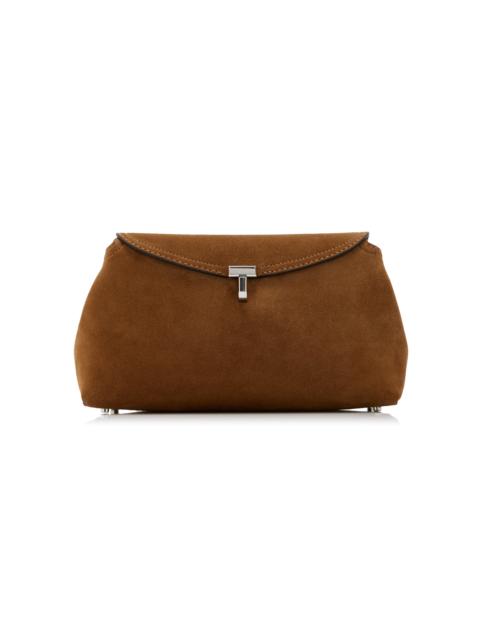 Totême T-lock Suede Clutch brown