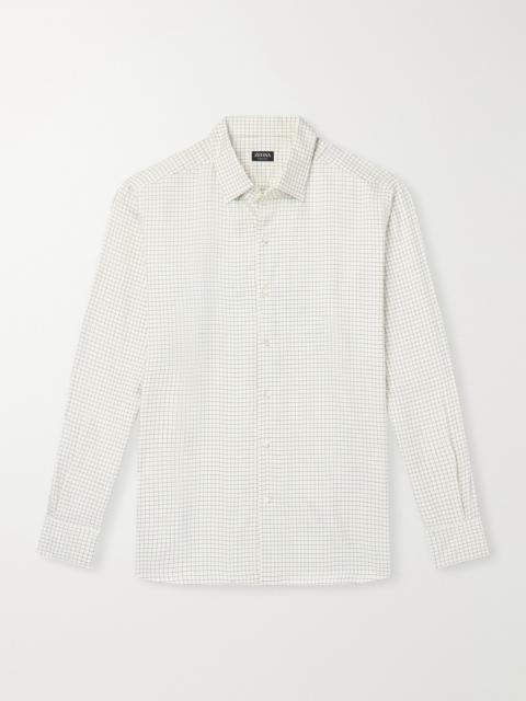 ZEGNA Checked Silk-Twill Shirt