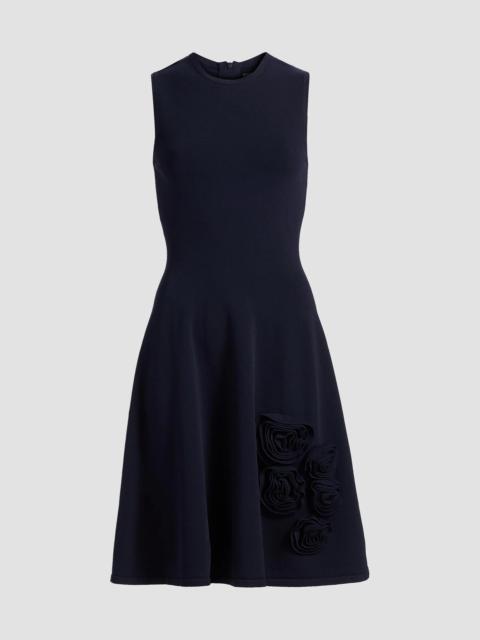 LELA ROSE Women's Rose-Appliquéd Fit & Flare Minidress - Navy