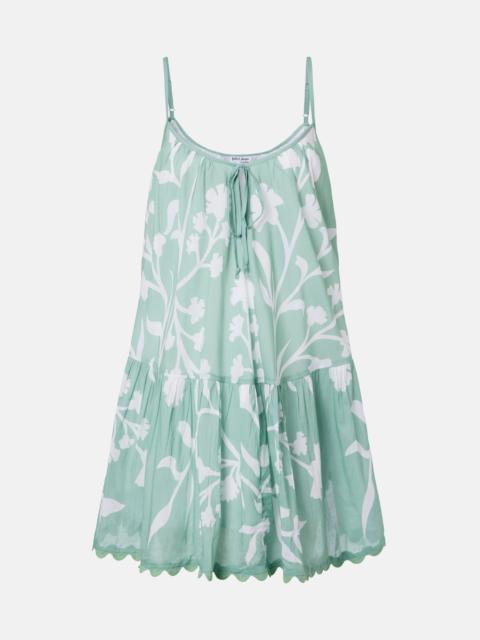 juliet dunn Floral scalloped cotton minidress