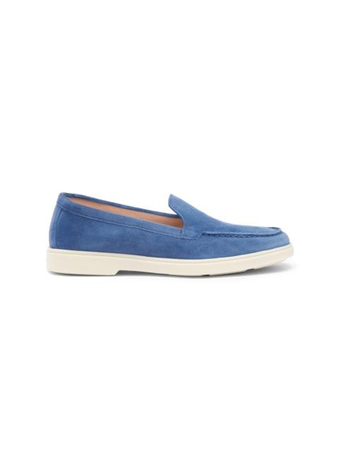 Women's blue suede loafer