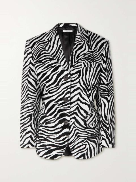 Alessandra Rich Zebra-print cotton-velvet blazer