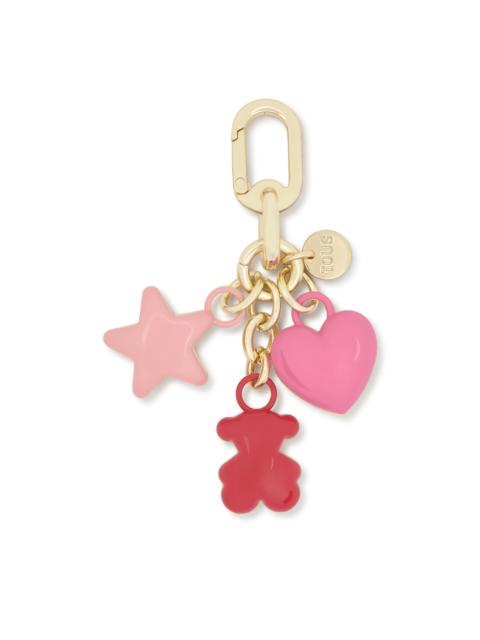 TOUS Red and gold-colored Key ring Puffed Motifs