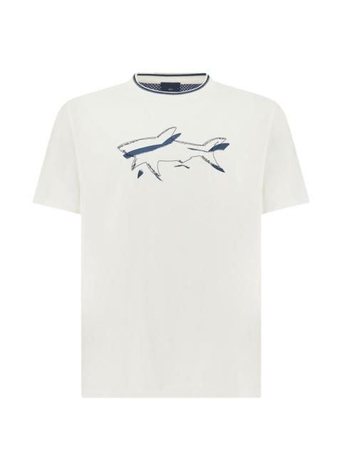 Paul & Shark Shark-print cotton jersey T-shirt
