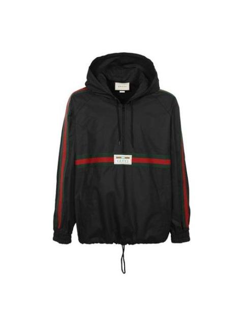 GUCCI Gucci Label Coated Cotton Trench Coat For Men Black 594861-XDBCH-1043