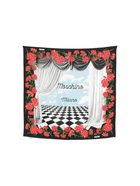 Moschino carnation-print scarf
