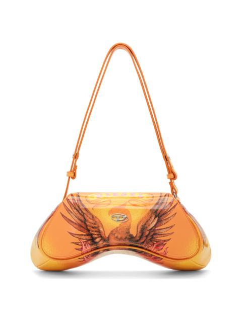 Diesel Orange Play-Glossy Printed Crossbody Bag