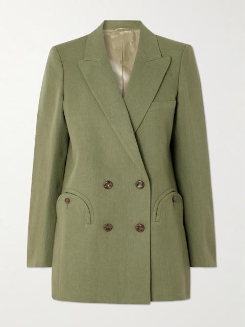 BLAZÉ MILANO Midday Sun Double-breasted Linen Blazer