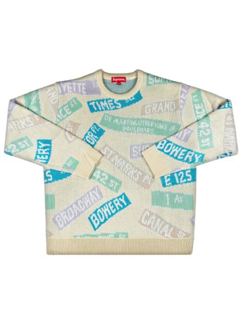 Supreme Street Signs Sweater 'Natural'