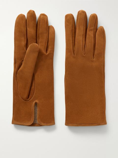 NOUR HAMMOUR Suede gloves Tan