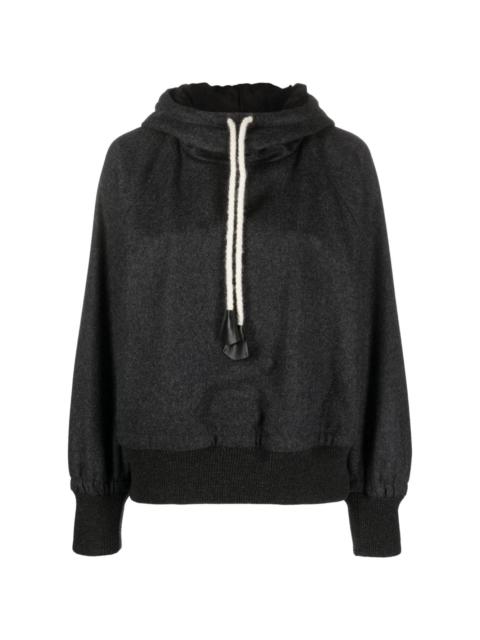 drawstring-hood virgin wool hoodie