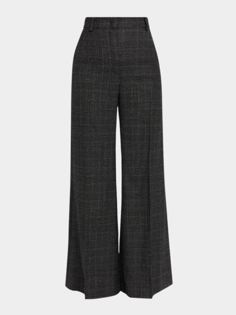 WEEKEND Max Mara Pacca Wide-Leg Check Wool Trousers