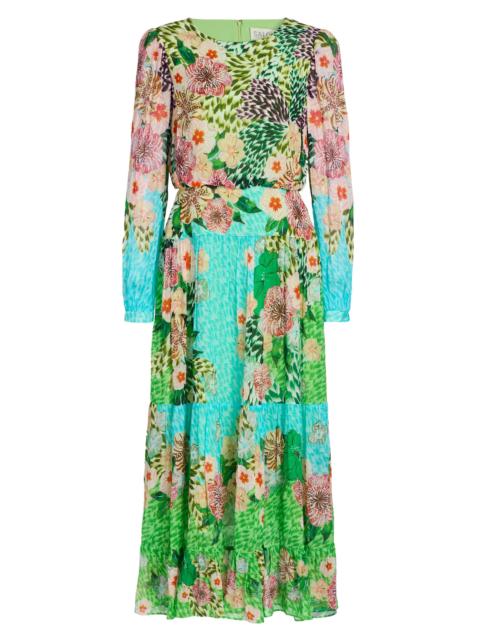 SALONI Women's Isabel Printed Midi-Dress - Plumeria Wave Plmt
