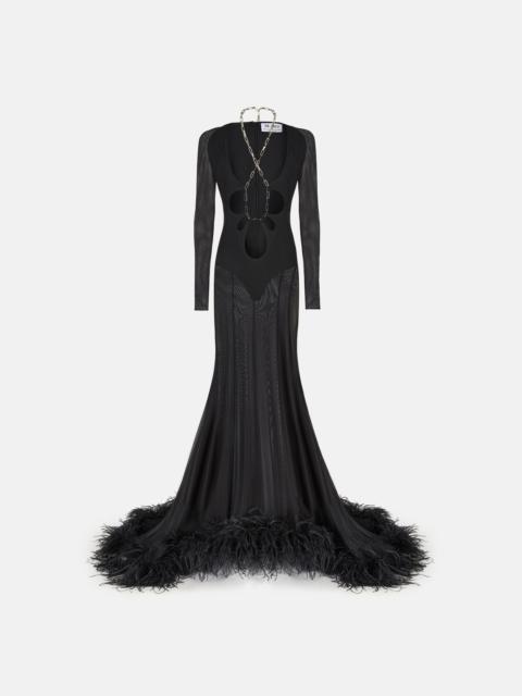 THE ATTICO ''KAREN'' BLACK LONG DRESS