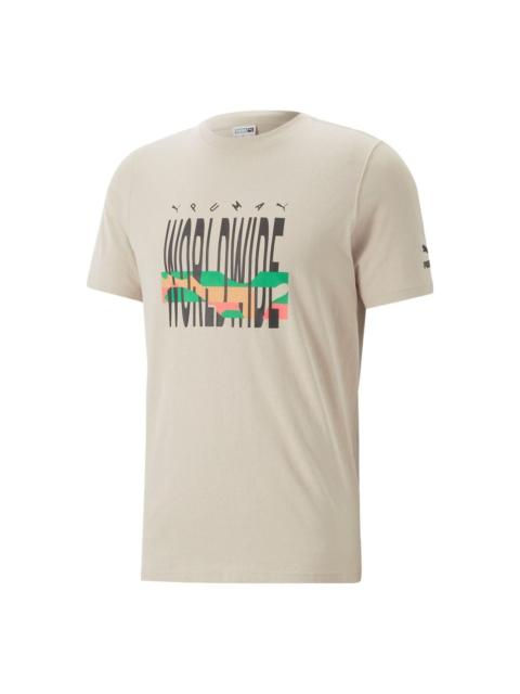 PUMA Worldwide Graphic T-Shirt 'Beige Black' 622572-47