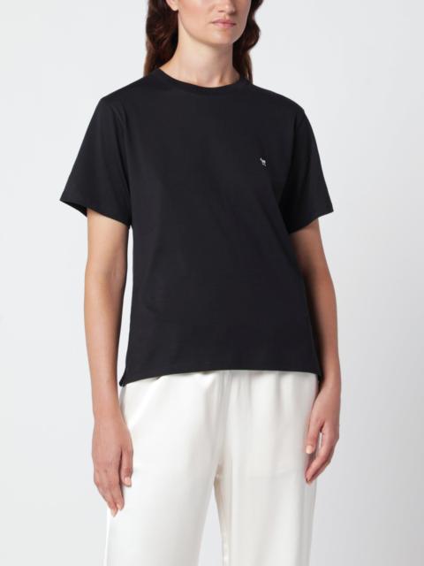 WEEKEND Max Mara Black T-shirt in cotton with logo embroidery