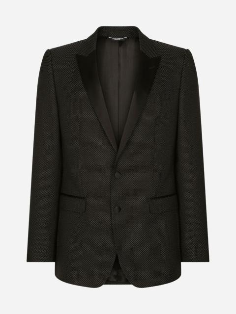 Dolce & Gabbana Lamé silk jacquard martini-fit tuxedo suit