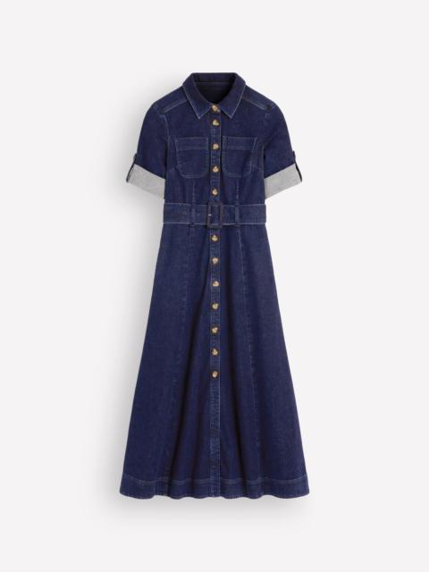 BODEN Denim Midi Shirt Dress-Indigo