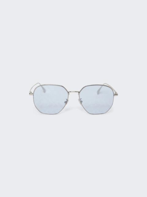 FENDI Shiny Palladium With Blu Mirror Sunglasses