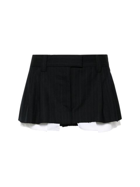 pinstriped pleated miniskirt
