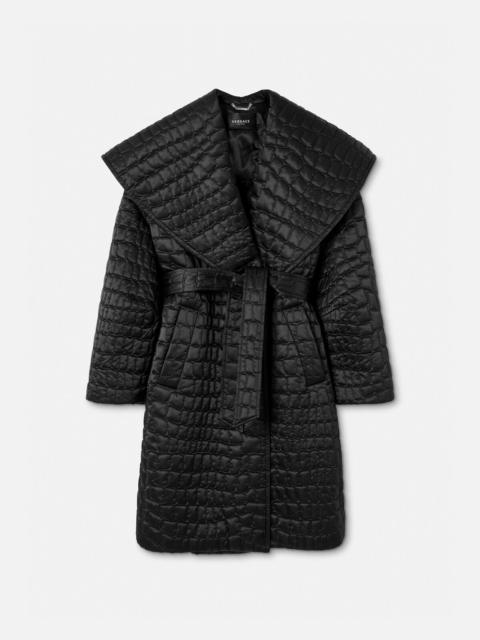 VERSACE Croc-Quilted Nylon Coat