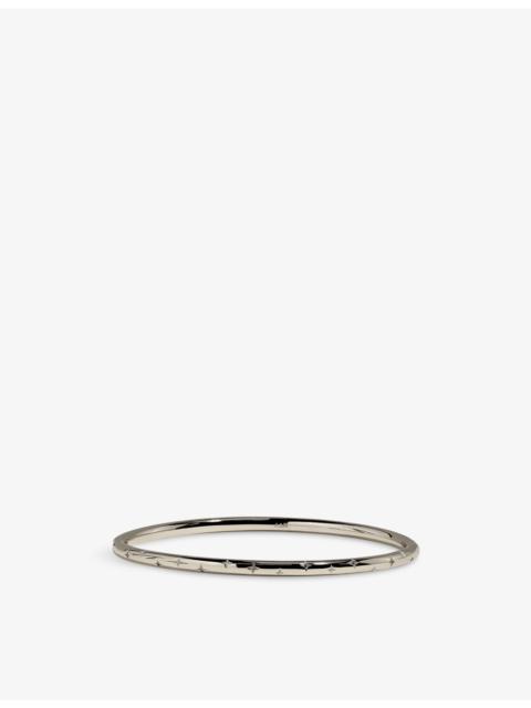 ASTRID & MIYU Cosmic Star Dome Rhodium-Plated Brass Bangle