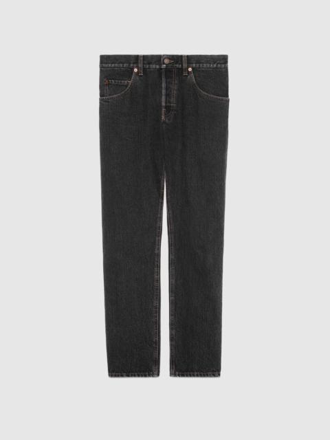 GUCCI Tapered eco stonewashed denim pant