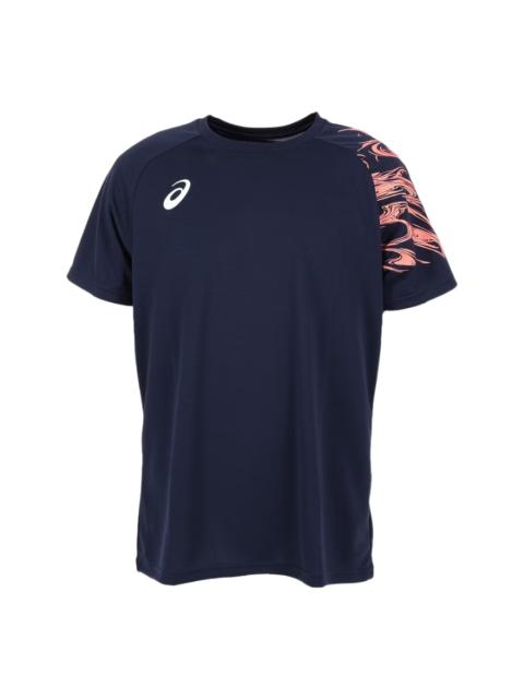 ASICS Dry Print Short Sleeve T-Shirt 'Midnight Blazing Coral' 2051A328-400