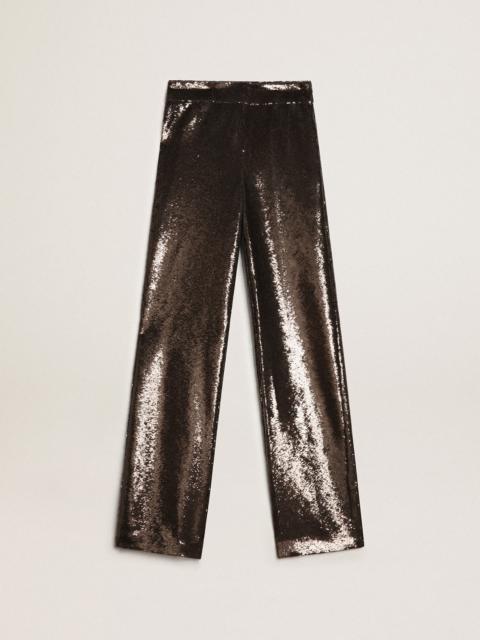 Golden Goose Gray pants with all-over sequins
