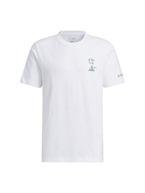 adidas Short Sleeve The Mountains Are Calling Graphic Tee 'White' IU1264