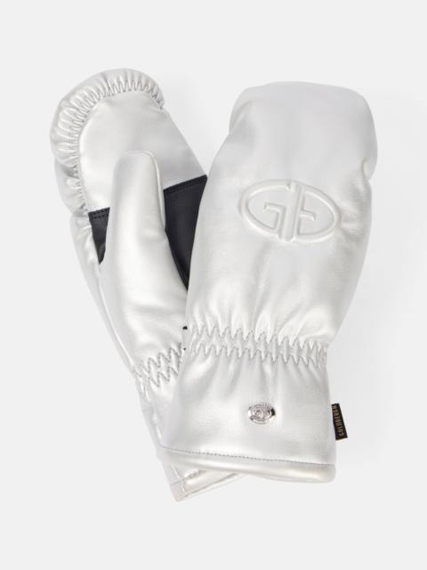 Charmer logo faux leather ski mittens