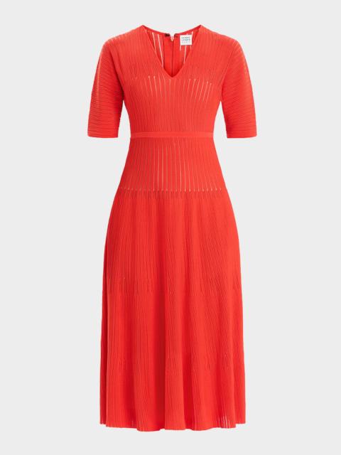 HERVE LEGER Lyla Dolman-Sleeve Rib Midi Dress