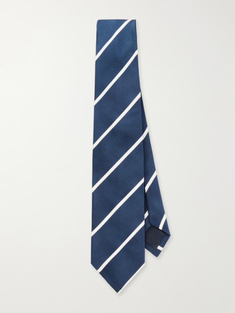 Drake's 7cm Striped Silk Tie