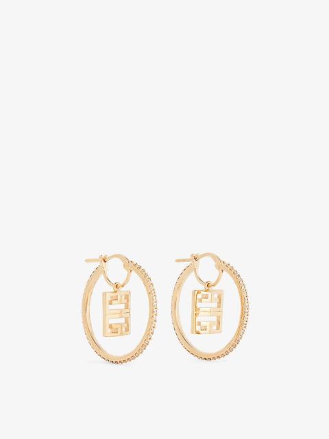 Monogram-embellished brass and cubic zirconia earrings