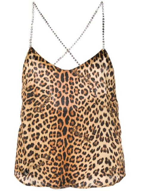 PHILIPP PLEIN leopard-print silk tank top