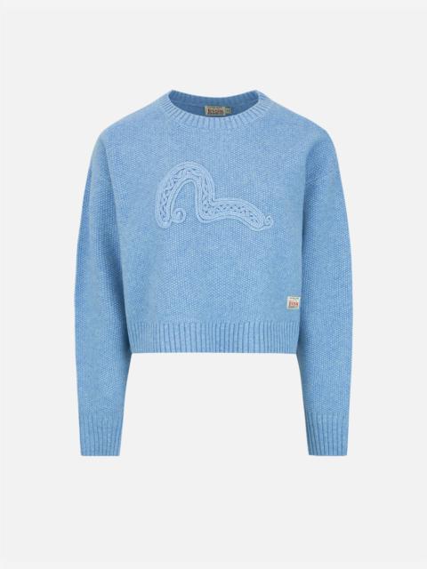 EVISU TEXTURE SEAGULL KNITTED SWEATER