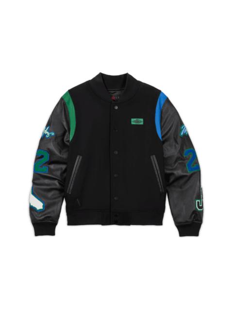 Jordan Jordan x Aleali May Varsity Jacket Black Game Royal Pine Green