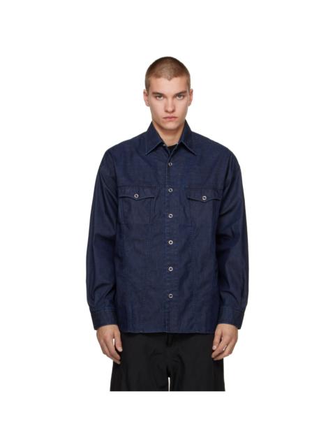 Comme des Garçons Homme Navy Light-Oz Laminated Denim Jacket