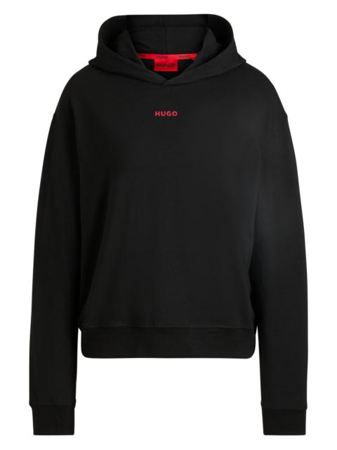 HUGO STRETCH-JERSEY HOODIE WITH LOGO PRINT